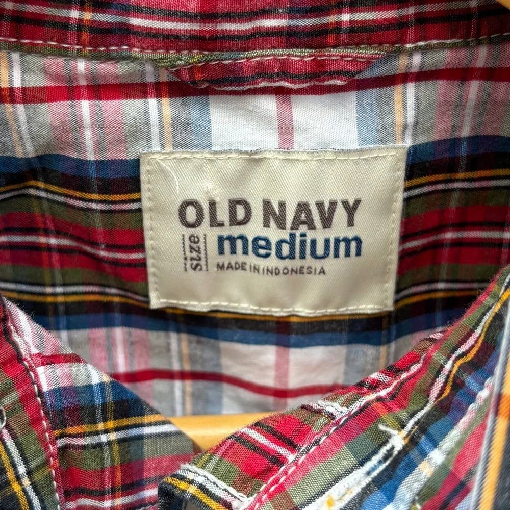 Boys Old Navy Plaid Button Down - size medium